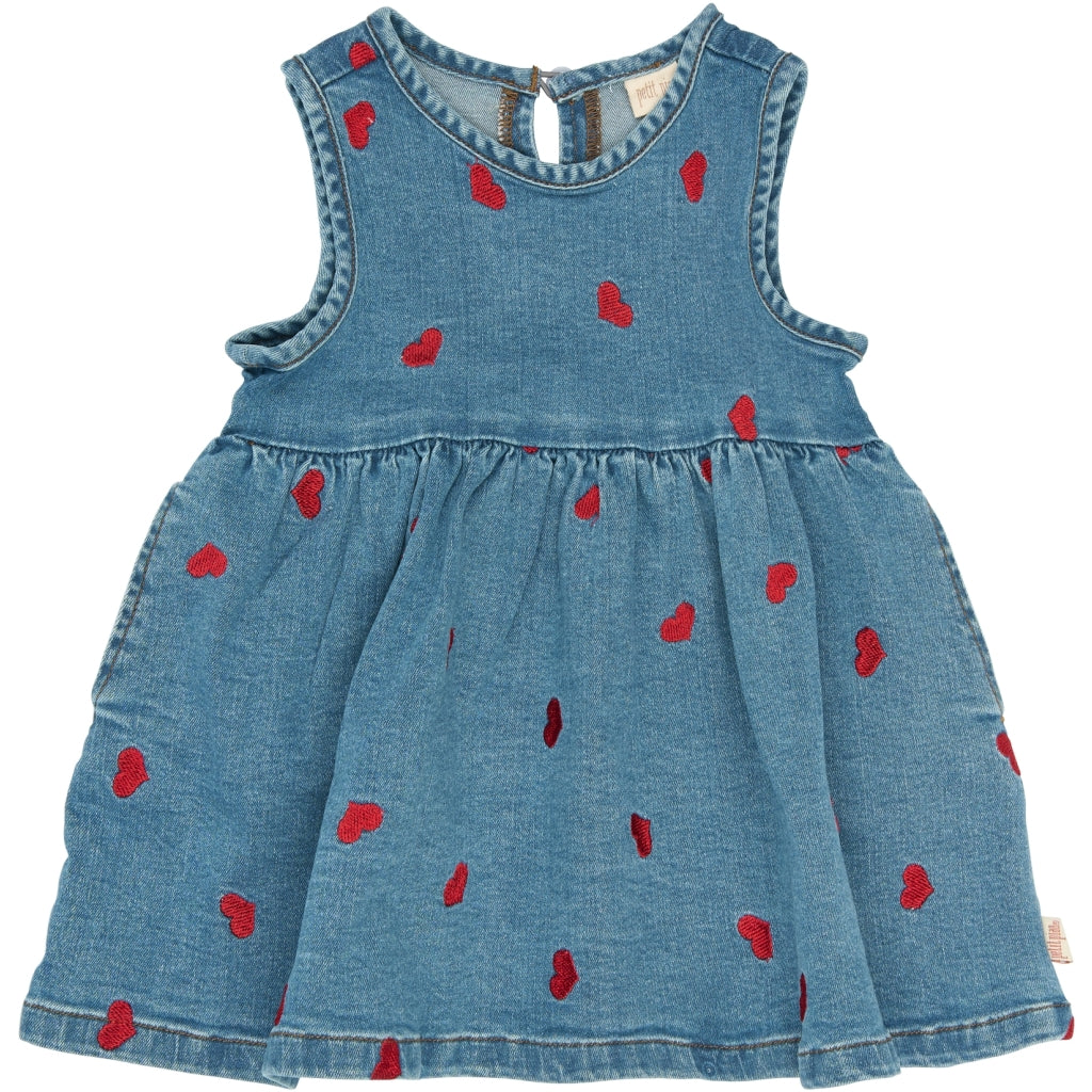 PETIT PIAO PPEva S_L Denim Dress Kjoler Light Blue Denim EMB