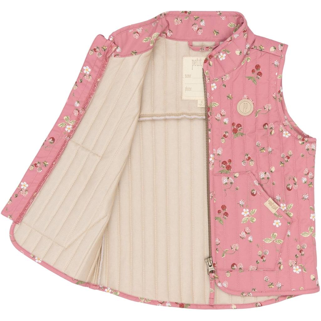 PETIT PIAO PPEver Thermo Waistcoat Termotøj Dusty Rose Strawberry AOP
