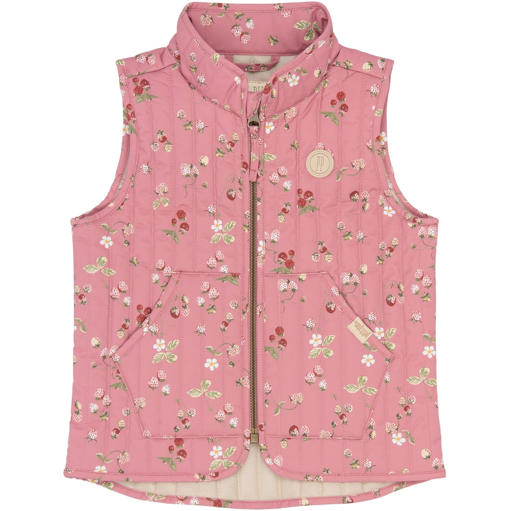PETIT PIAO PPEver Thermo Waistcoat Termotøj Dusty Rose Strawberry AOP