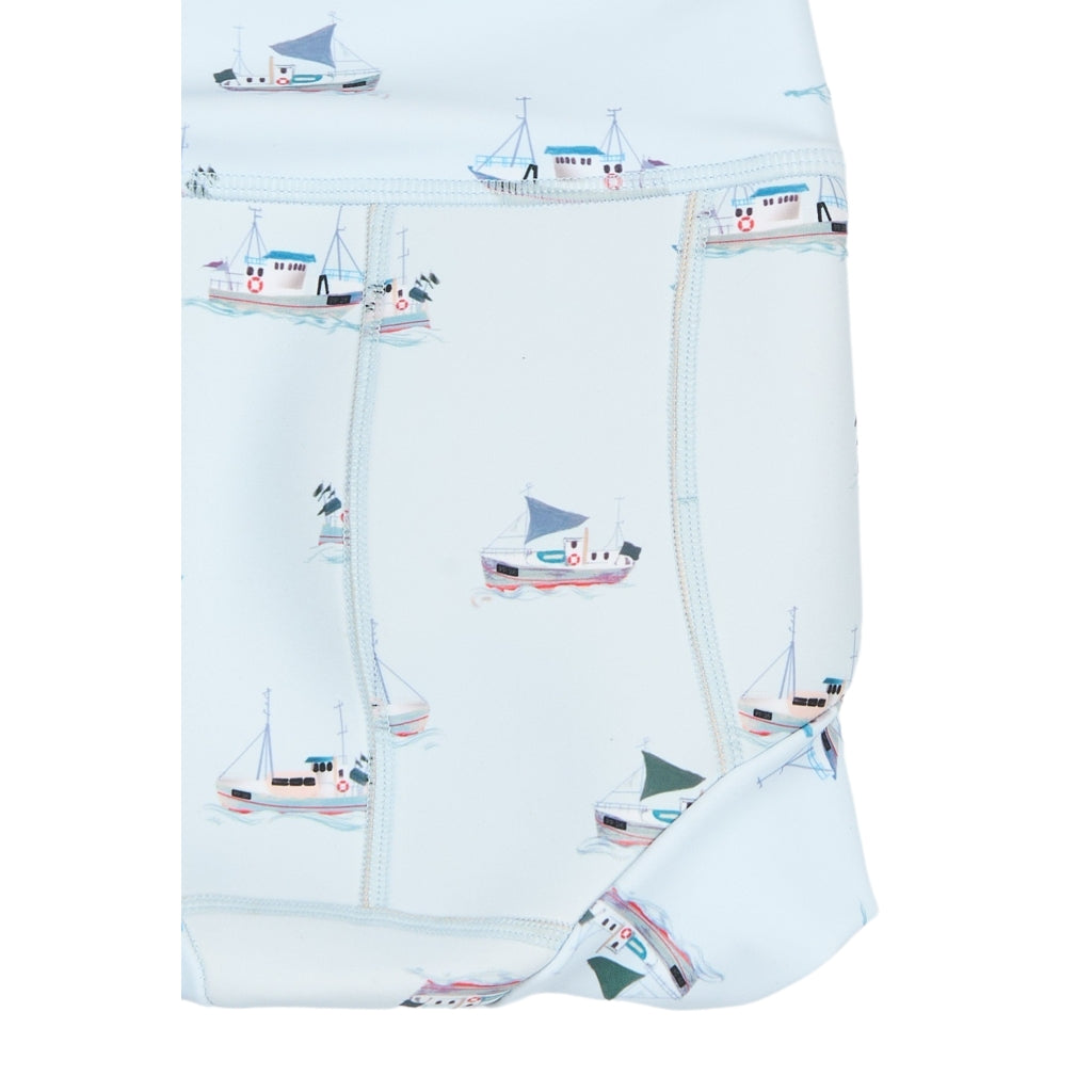 PETIT PIAO PPExa Swim Diaper Badetøj Illusion Blue Boat AOP