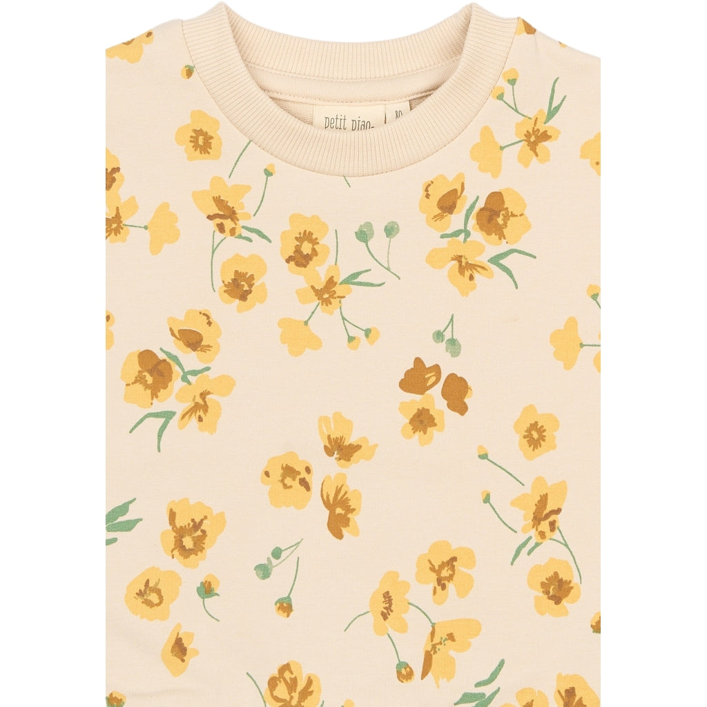 PETIT PIAO PPEydra S_S Sweat Tee T-shirt Fog Buttercup AOP