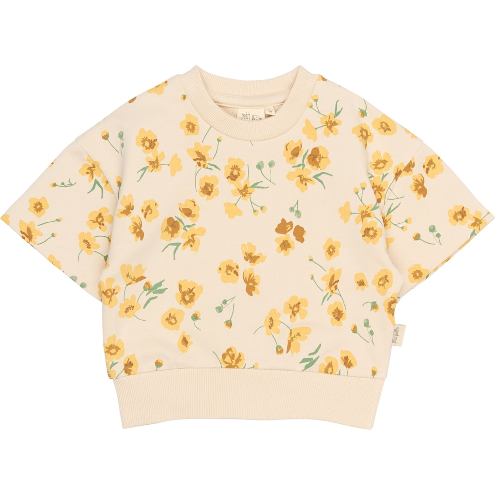 PETIT PIAO PPEydra S_S Sweat Tee T-shirt Fog Buttercup AOP