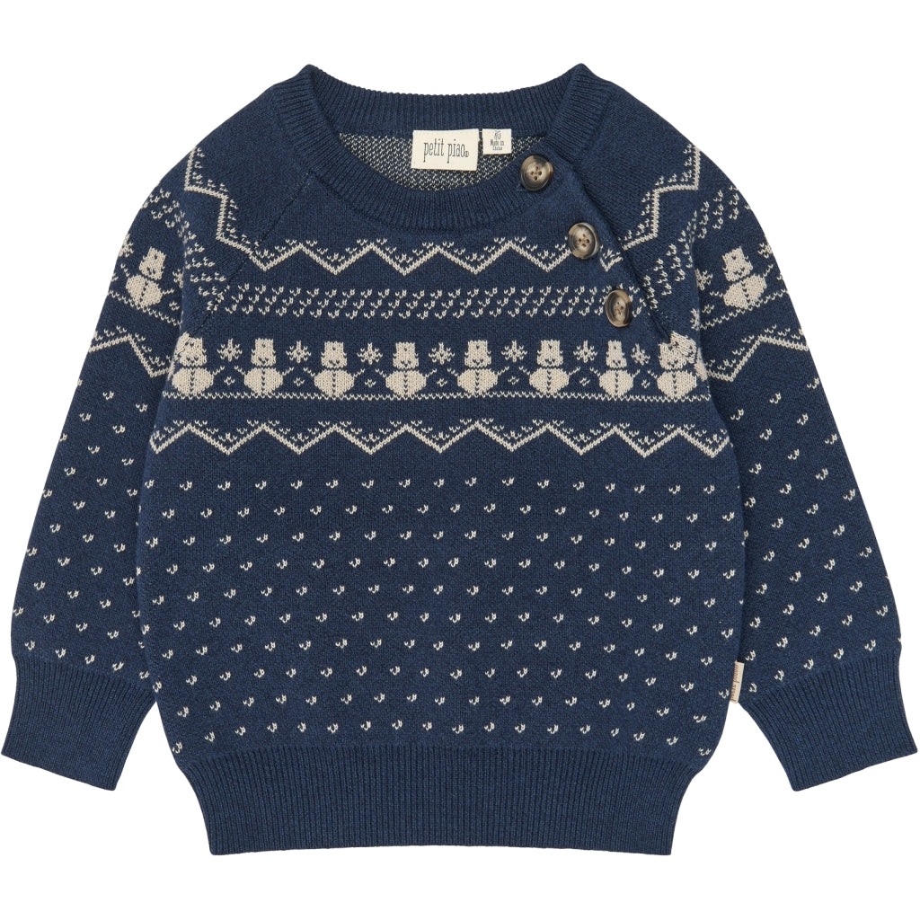 PETIT PIAO PPGarland Knit Pullover Strik Navy Blazer
