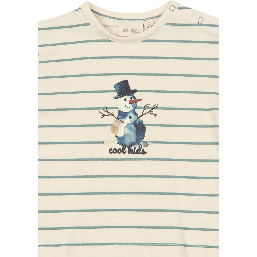 PETIT PIAO PPGib OS L_S Tee Langærmet bluse Eggnog Striped