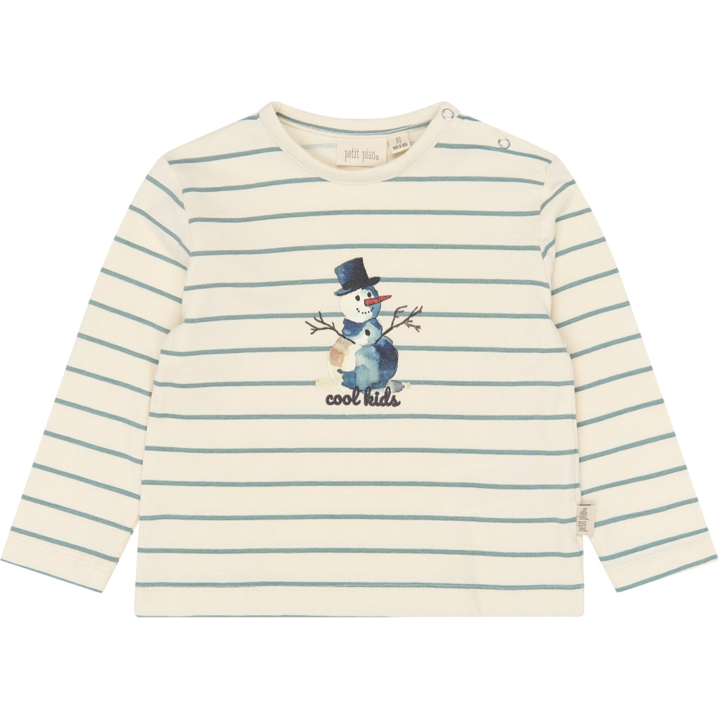 PETIT PIAO PPGib OS L_S Tee Langærmet bluse Eggnog Striped