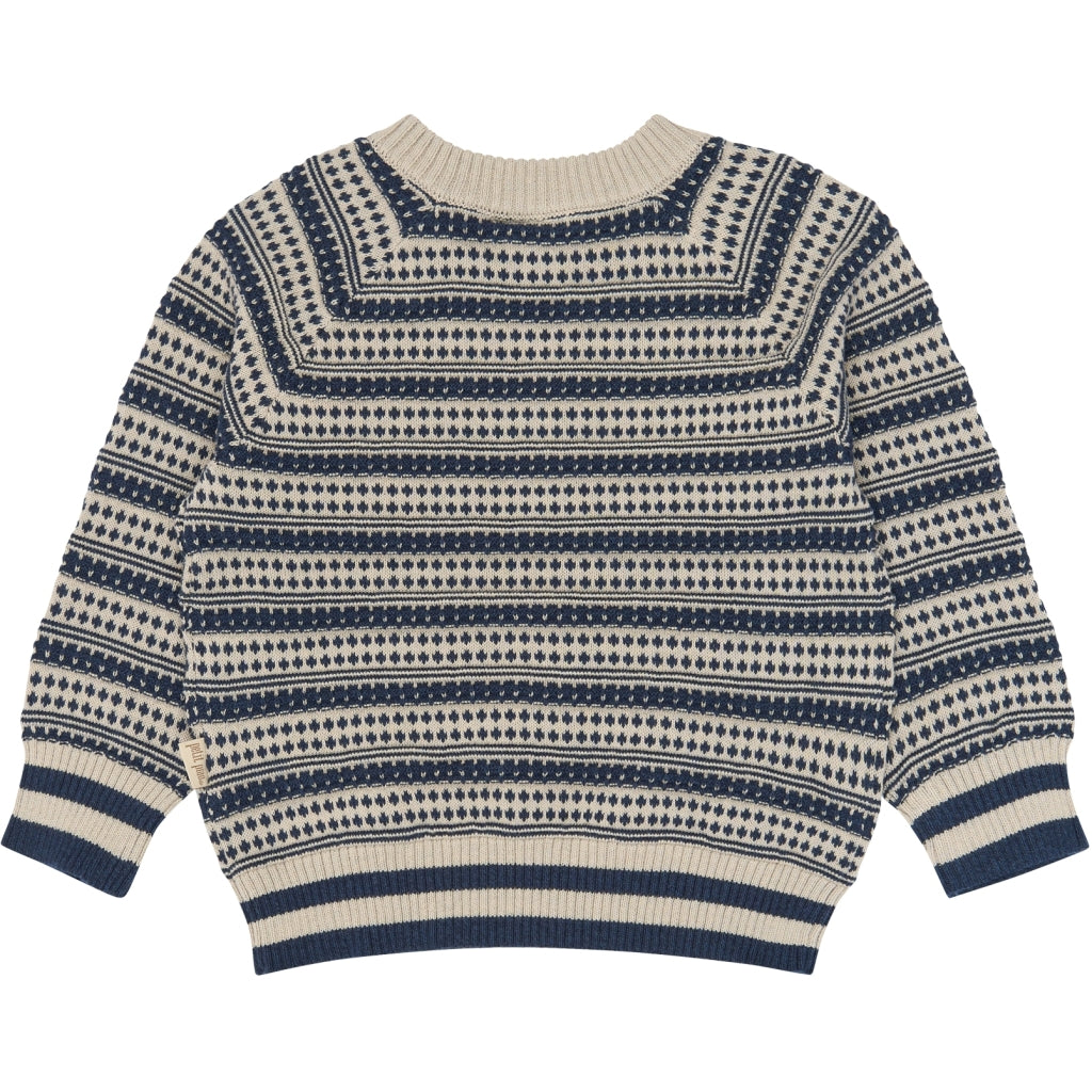 PETIT PIAO PPGirch Nordic Knit Pullover Strik Navy Blazer