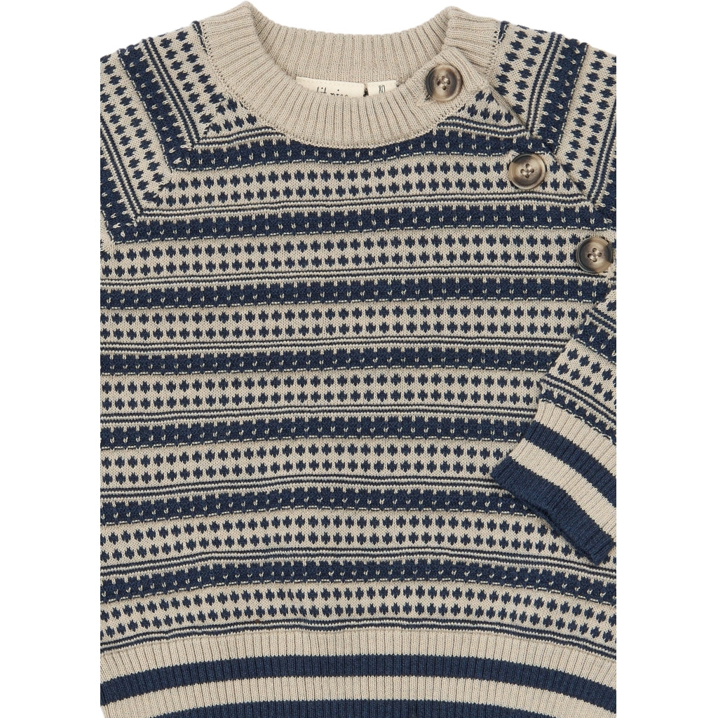 PETIT PIAO PPGirch Nordic Knit Pullover Strik Navy Blazer