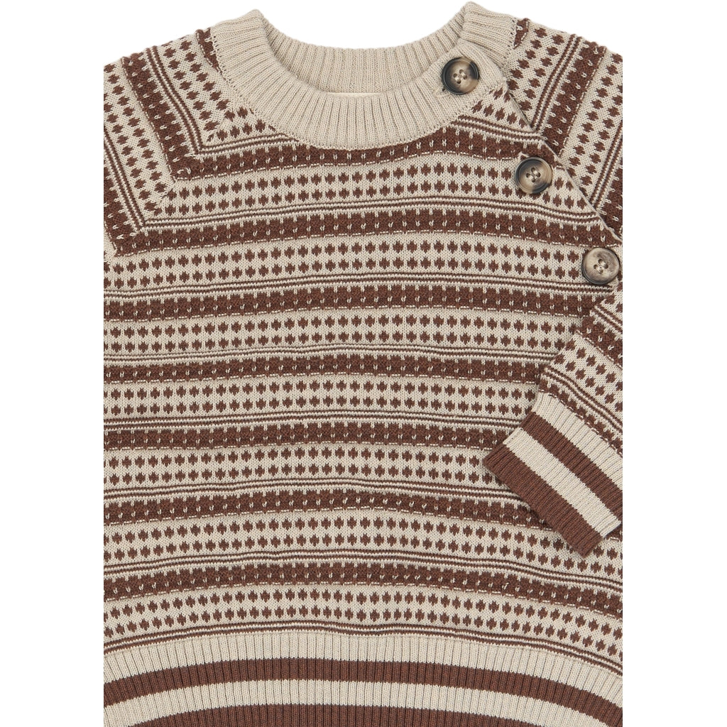 PETIT PIAO PPGirch Nordic Knit Pullover Strik Rawhide