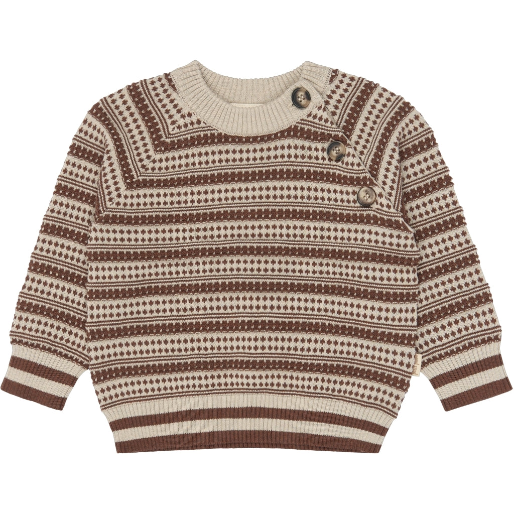 PETIT PIAO PPGirch Nordic Knit Pullover Strik Rawhide
