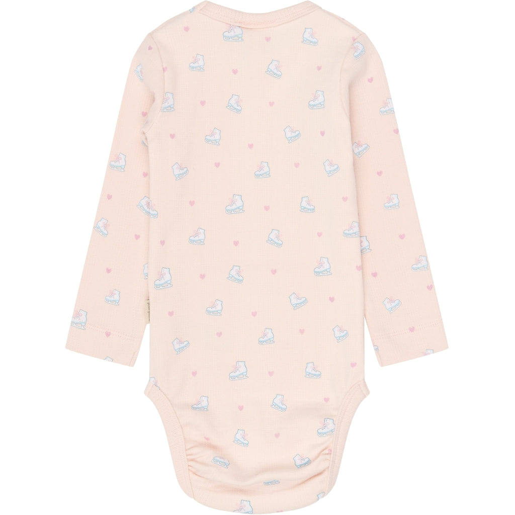 PETIT PIAO PPGrace L_S Pointelle Body Bodystockings Mauve Chalk Ice Skate AOP