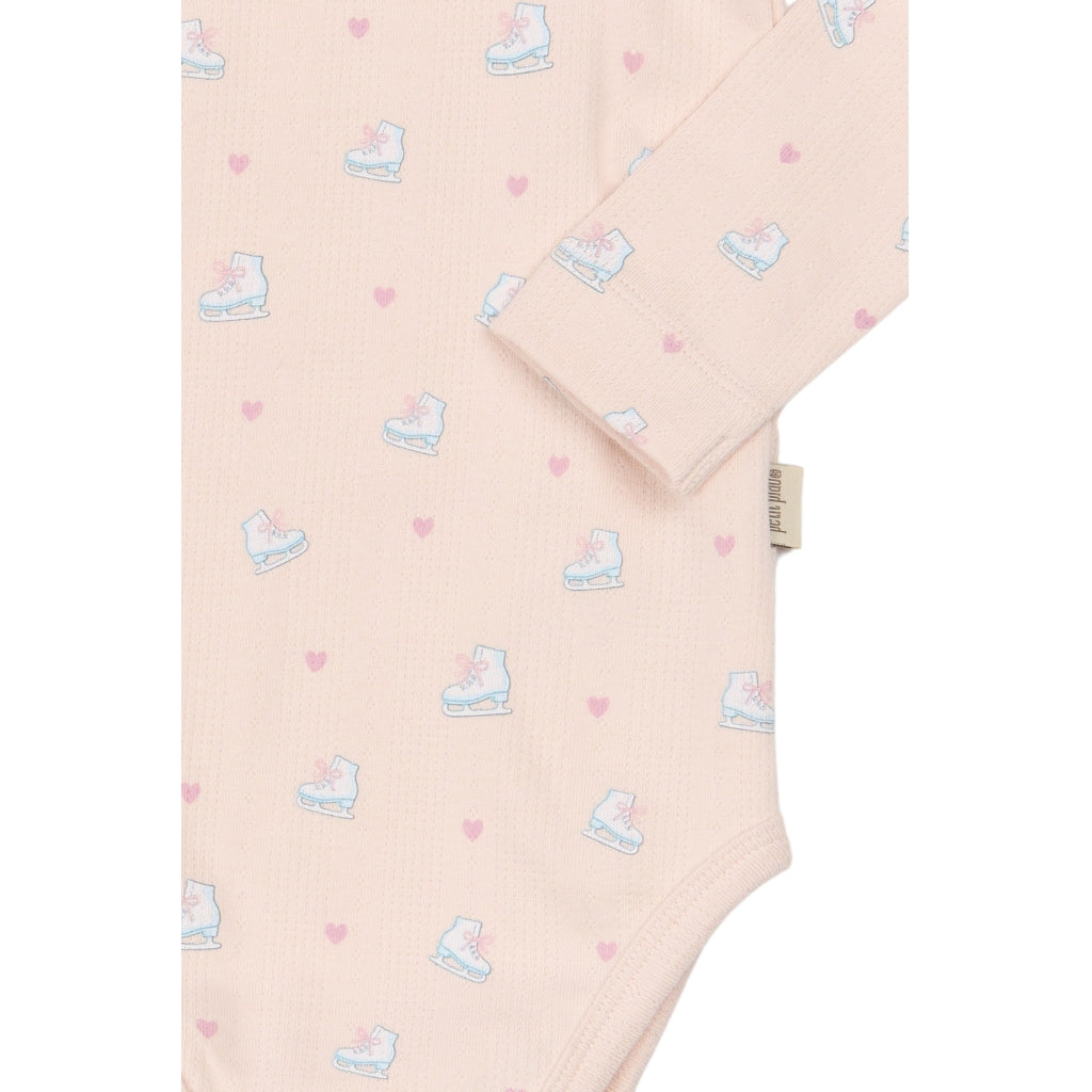 PETIT PIAO PPGrace L_S Pointelle Body Bodystockings Mauve Chalk Ice Skate AOP