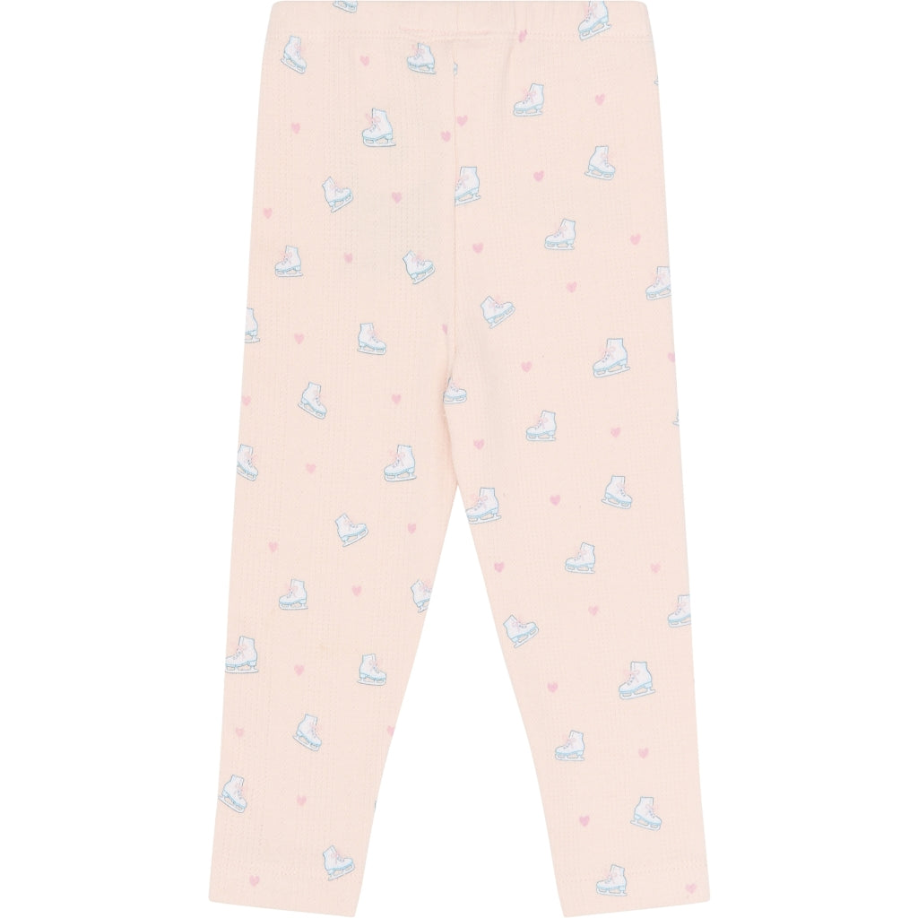 PETIT PIAO PPGrace Pointelle Leggings Leggings Mauve Chalk Ice Skate AOP