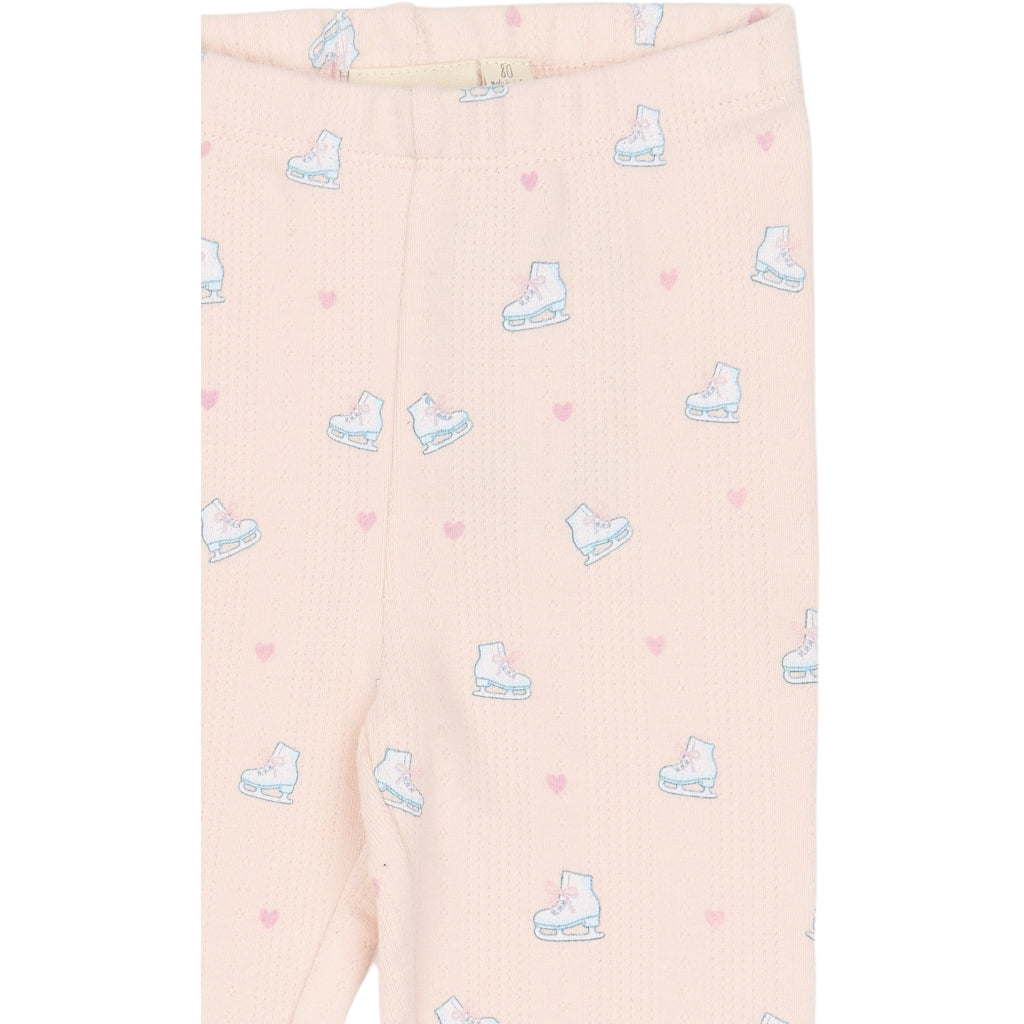PETIT PIAO PPGrace Pointelle Leggings Leggings Mauve Chalk Ice Skate AOP