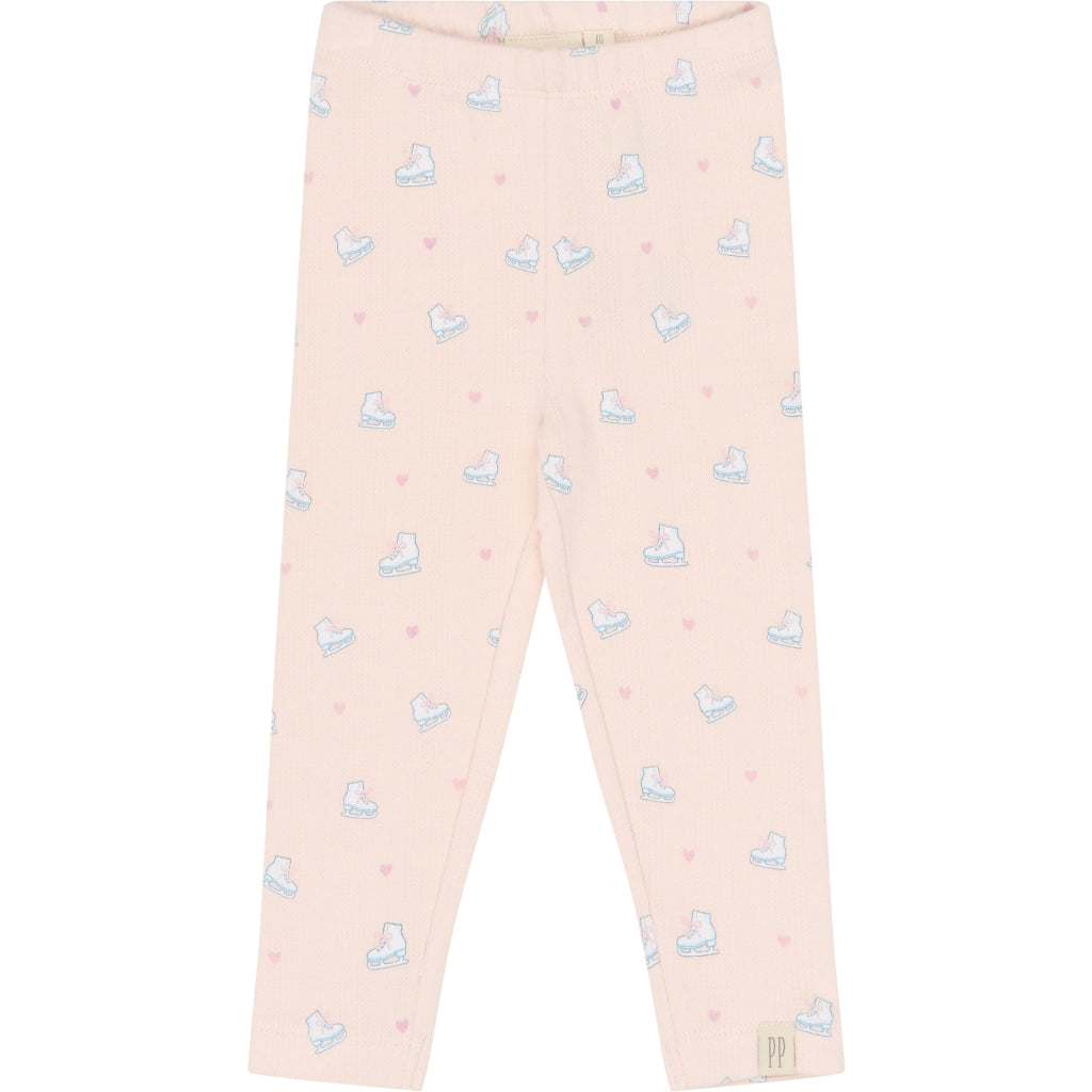 PETIT PIAO PPGrace Pointelle Leggings Leggings Mauve Chalk Ice Skate AOP