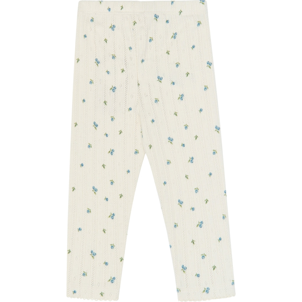 PETIT PIAO PPGracie Pointelle Leggings Leggings Eggnog Blueberry AOP