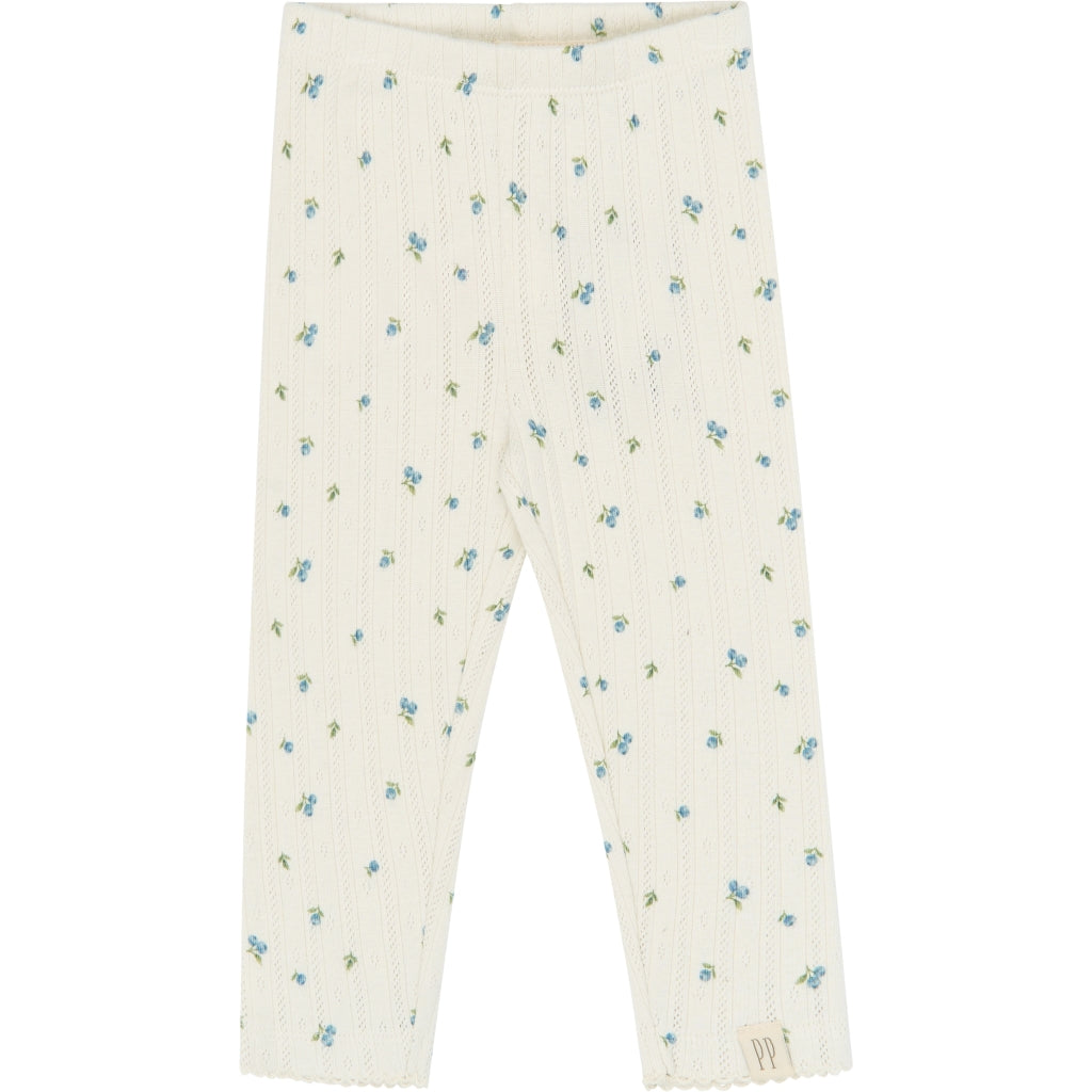 PETIT PIAO PPGracie Pointelle Leggings Leggings Eggnog Blueberry AOP