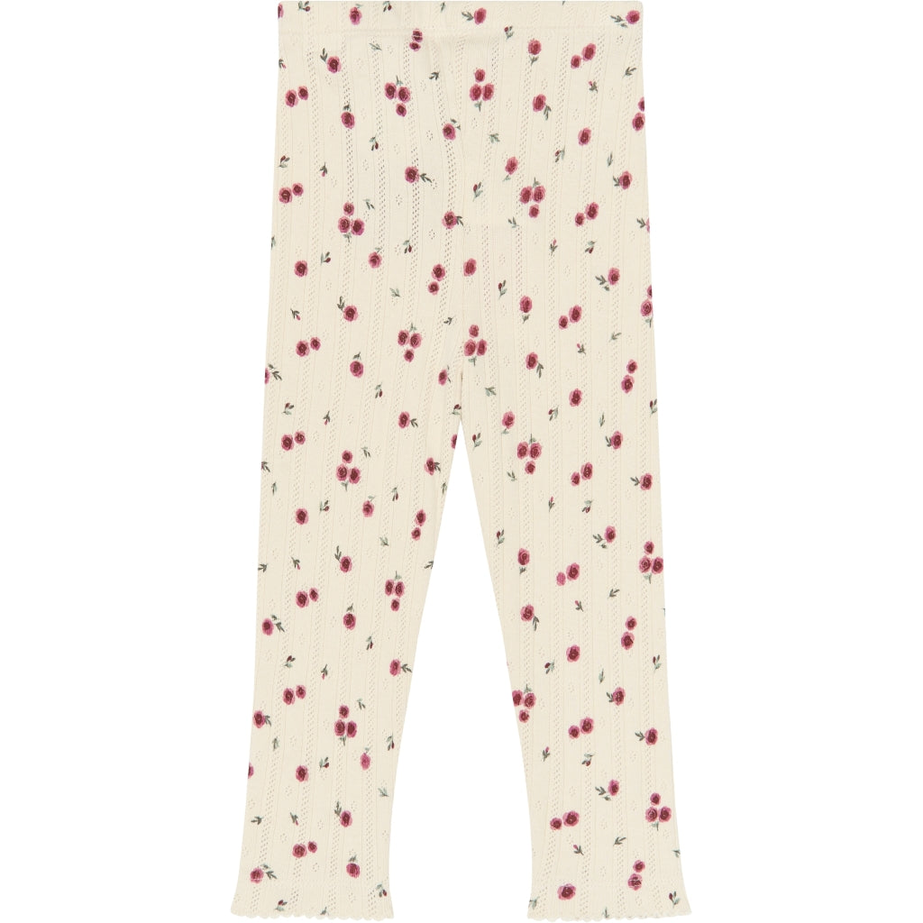 PETIT PIAO PPGracie Pointelle Leggings Leggings Eggnog Rosehip AOP