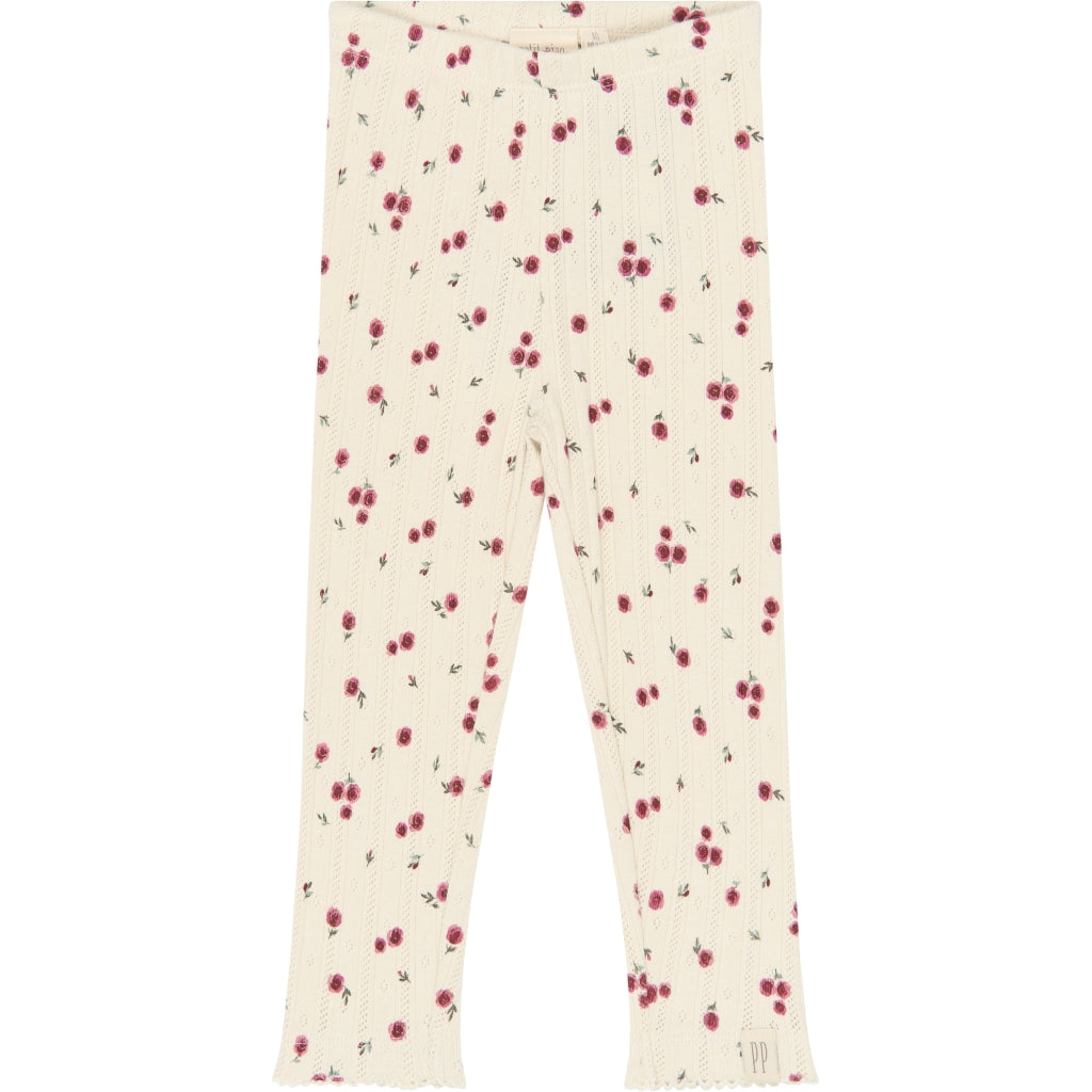 PETIT PIAO PPGracie Pointelle Leggings Leggings Eggnog Rosehip AOP