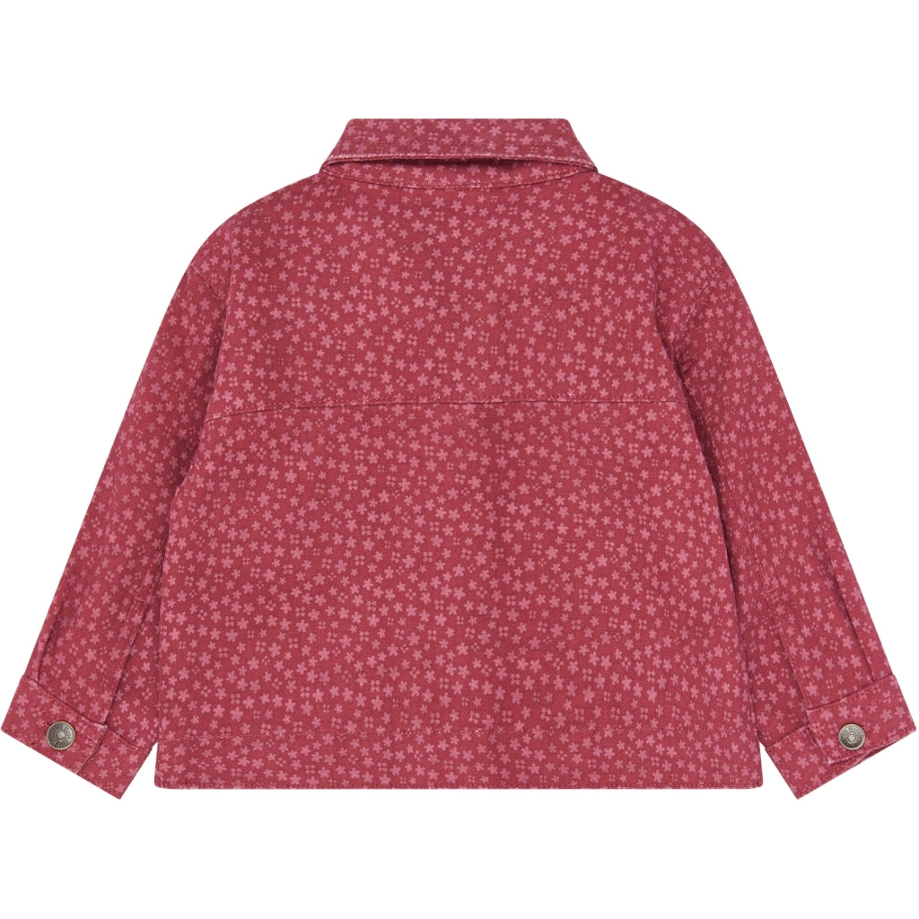 PETIT PIAO PPGreta Denim Jacket Jakker Deep Claret Flower AOP