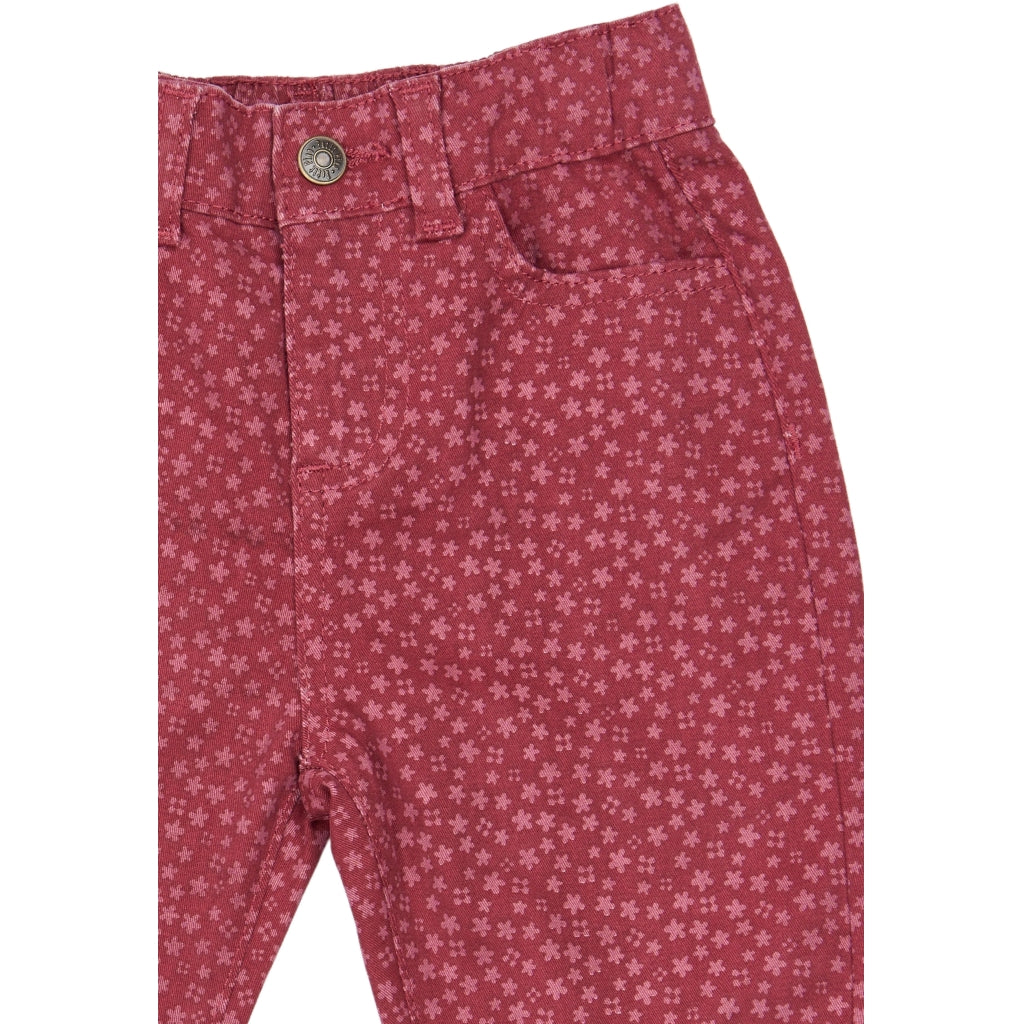 PETIT PIAO PPGreta Denim Pants Bukser Deep Claret Flower AOP