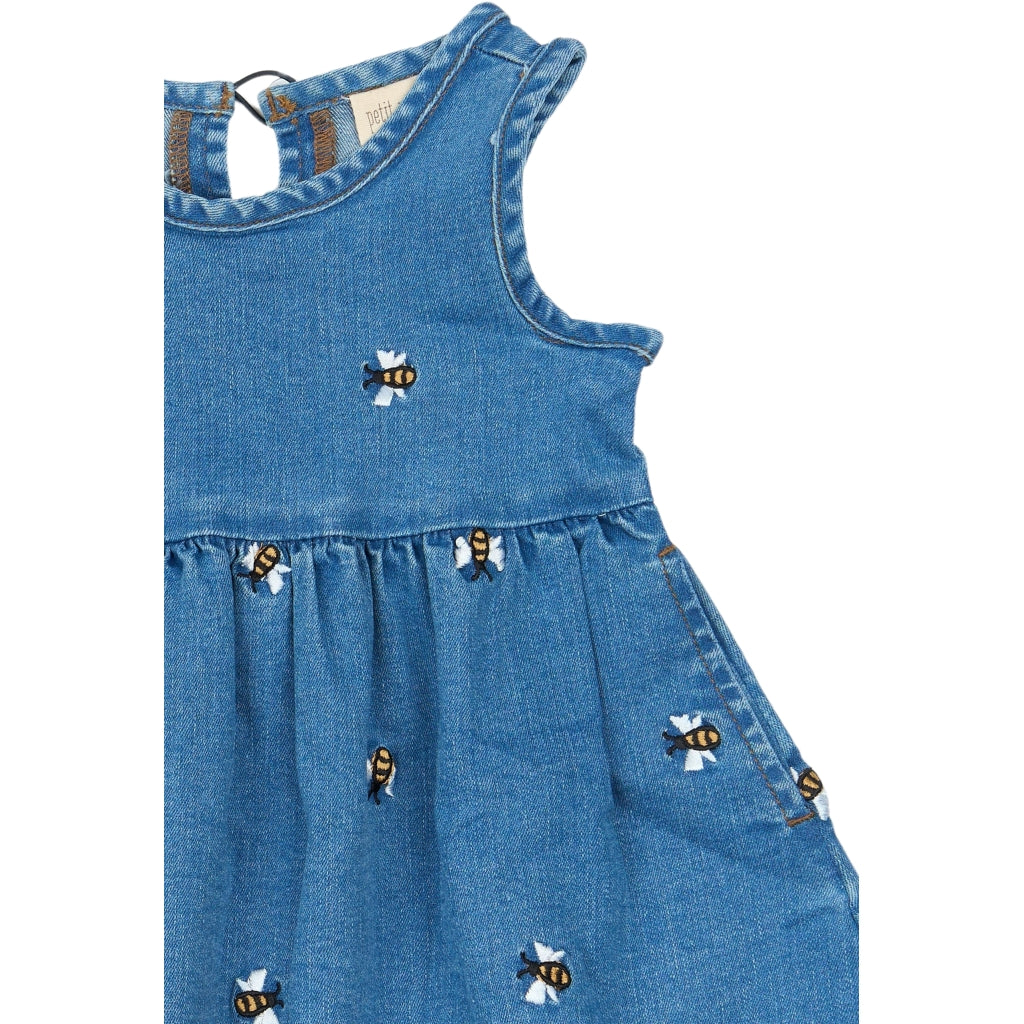 PETIT PIAO PPJubii S_L Denim Dress Kjoler Light Blue Denim EMB