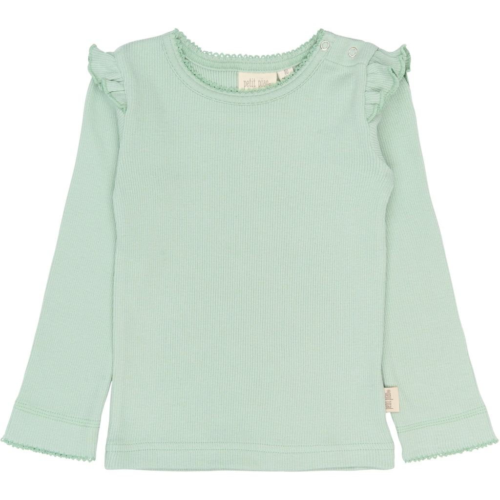 PETIT PIAO PPSea L_S Tee Langærmet bluse Frosty Green