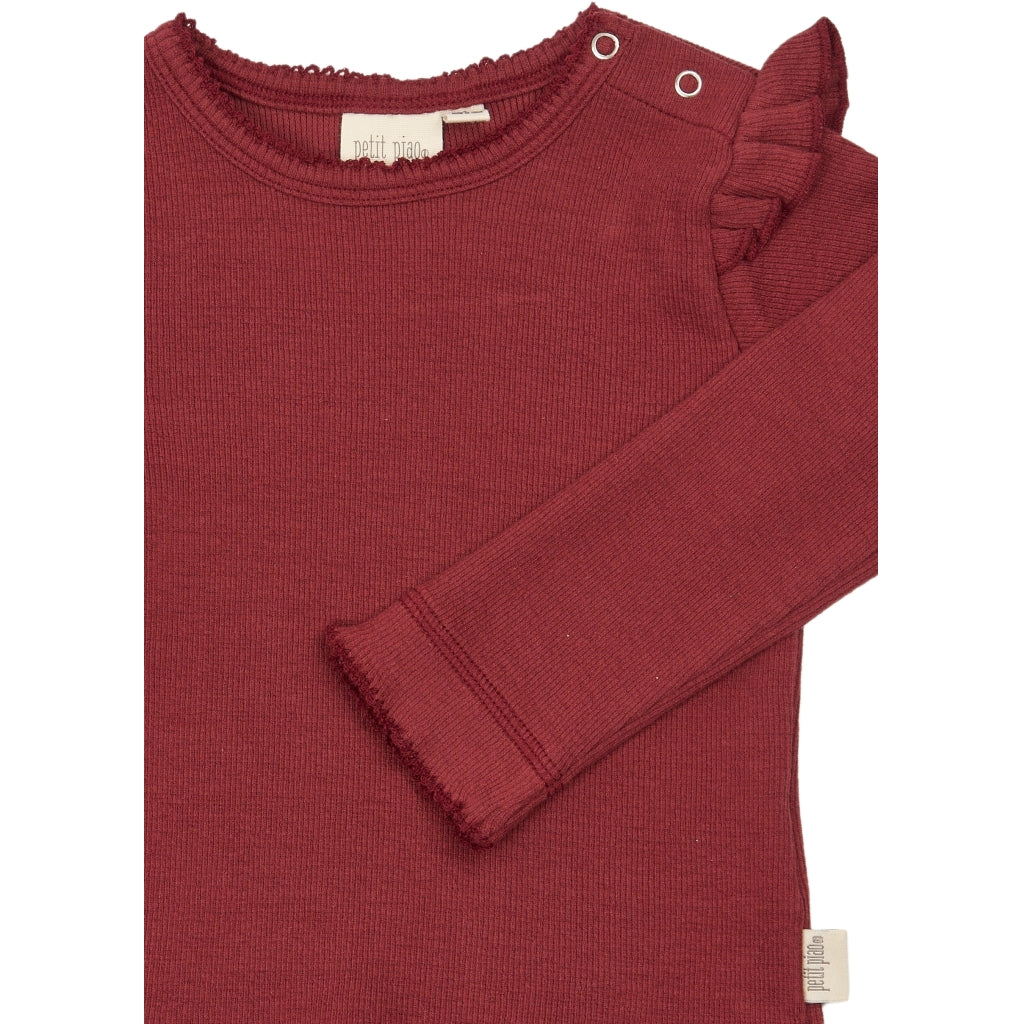 PETIT PIAO PPSea L_S Tee Langærmet bluse Syrah