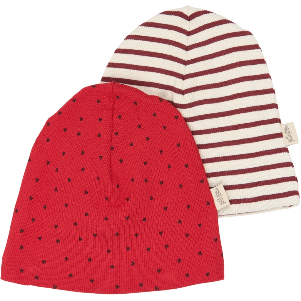 PETIT PIAO PPSky Beanie 2-Pack Huer Syrah Striped