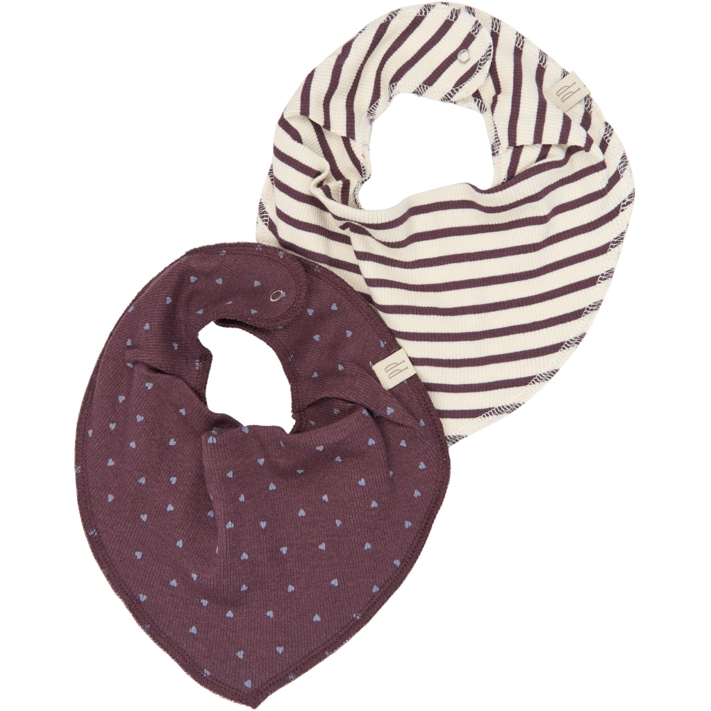 PETIT PIAO PPSky Bib 2-Pack Hagesmække og savlesmække Huckleberry Striped
