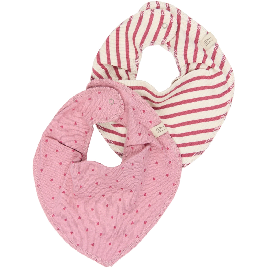 PETIT PIAO PPSky Bib 2-Pack Hagesmække og savlesmække Mauvewood Striped