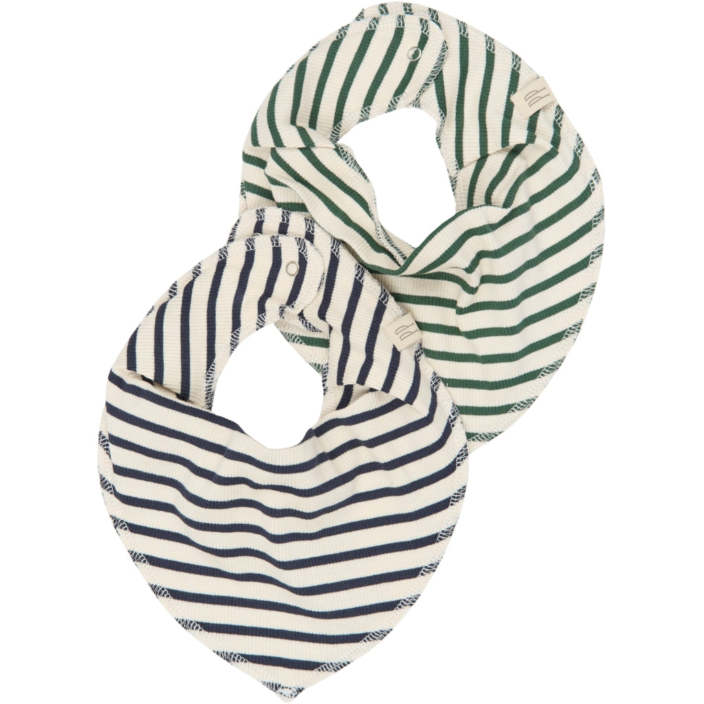 PETIT PIAO PPSky Bib 2-Pack Hagesmække og savlesmække Navy Blazer Striped