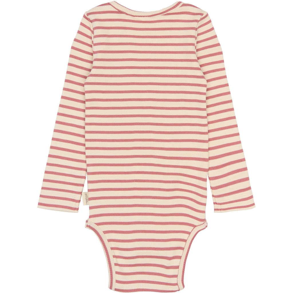 PETIT PIAO PPSky L_S Body Bodystockings Dusty Rose Striped