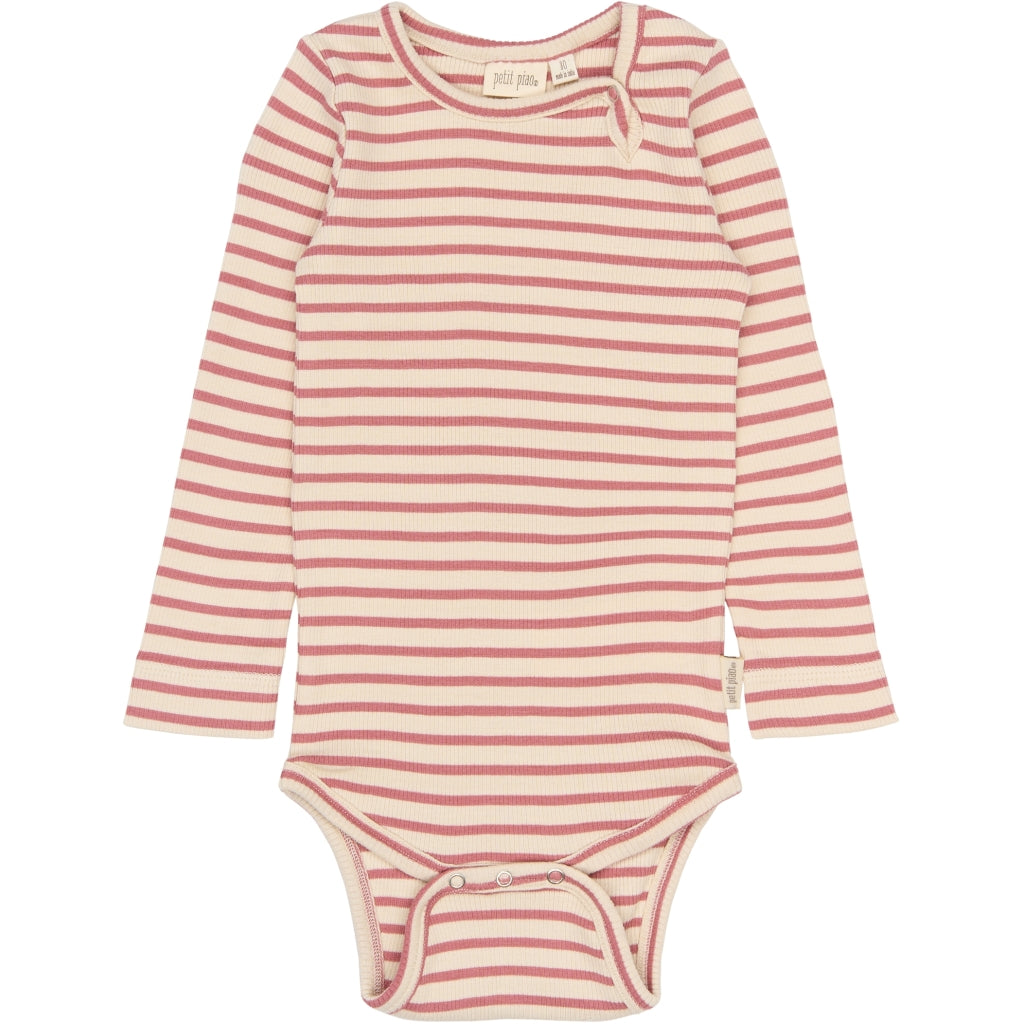 PETIT PIAO PPSky L_S Body Bodystockings Dusty Rose Striped