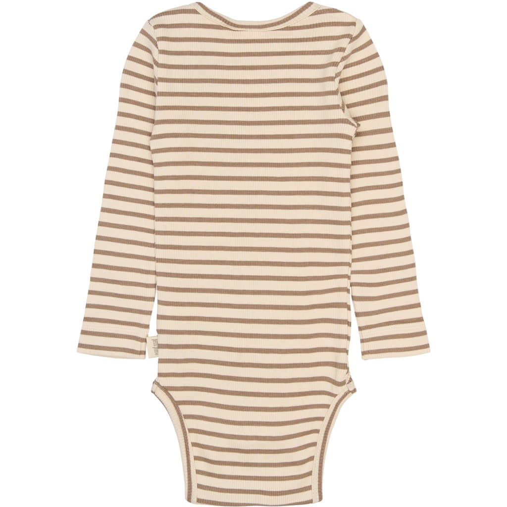 PETIT PIAO PPSky L_S Body Bodystockings Ginger Snap Striped