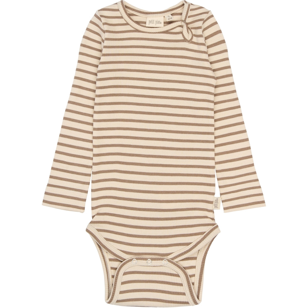 PETIT PIAO PPSky L_S Body Bodystockings Ginger Snap Striped