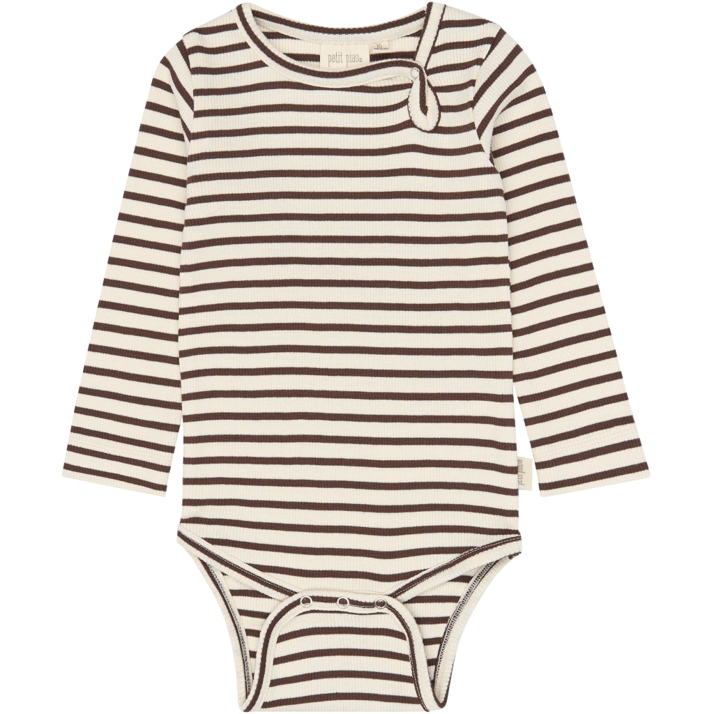 PETIT PIAO PPSky L_S Body Bodystockings Chestnut Striped
