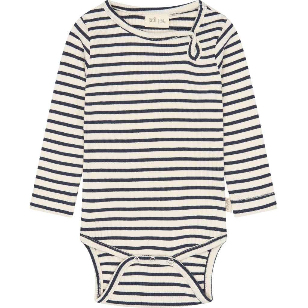PETIT PIAO PPSky L_S Body Bodystockings Navy Blazer Striped