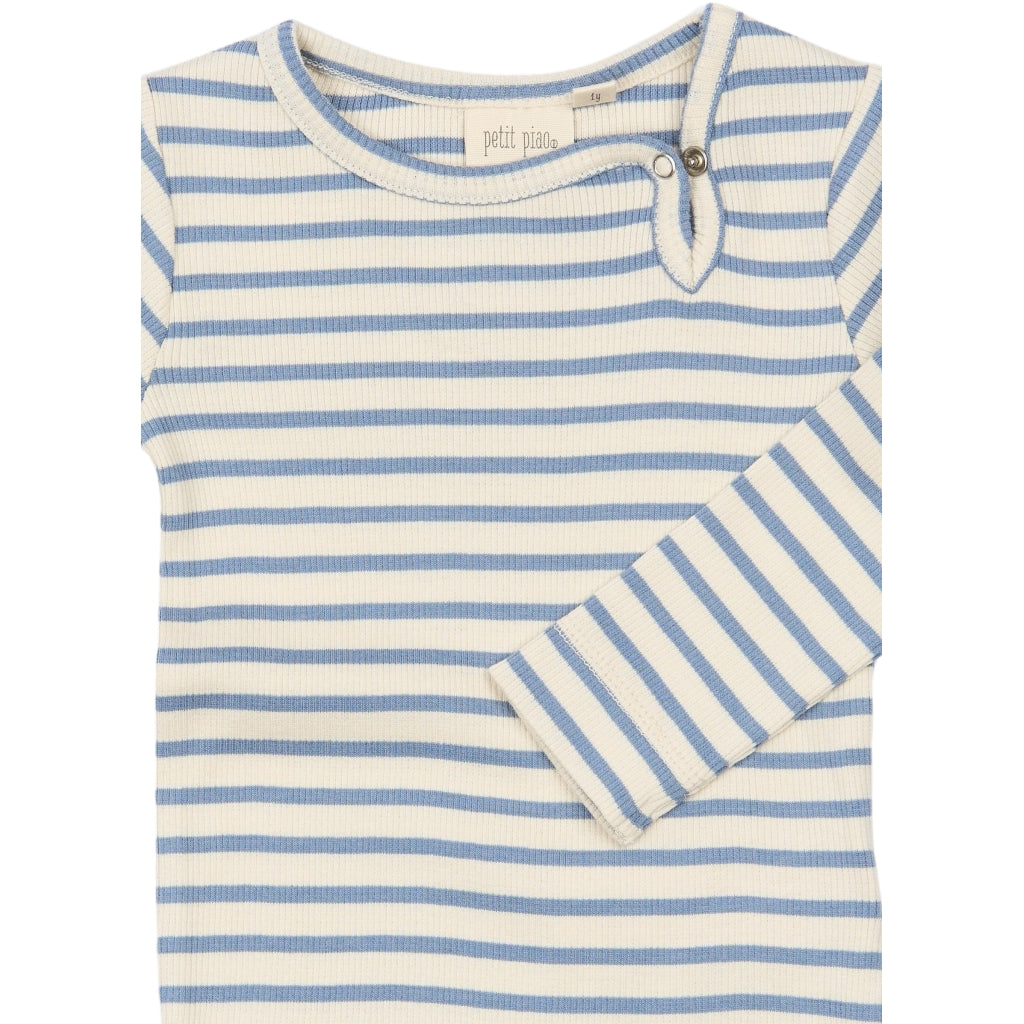 PETIT PIAO PPSky L_S Body Bodystockings Stonewash Striped