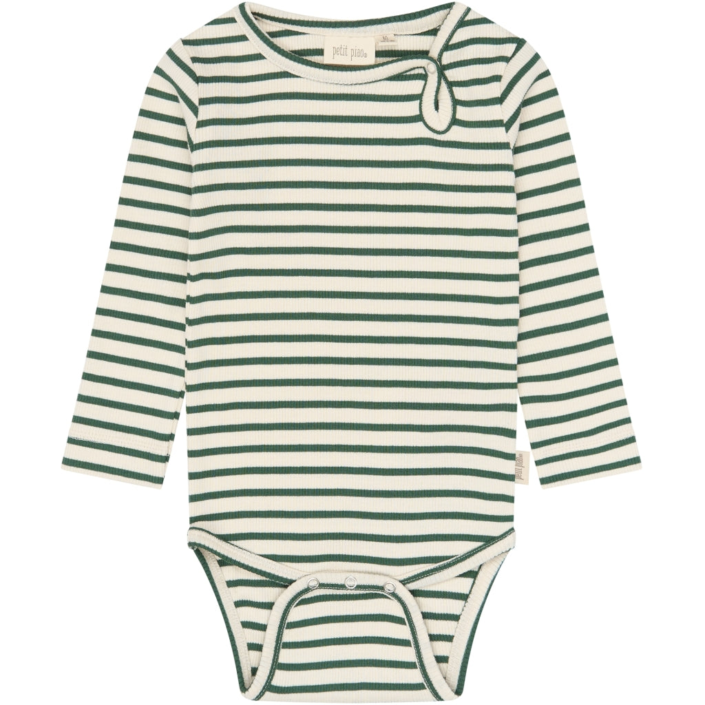 PETIT PIAO PPSky L_S Body Bodystockings Trekking Green Striped