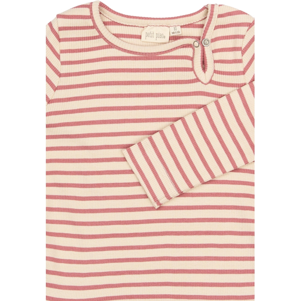 PETIT PIAO PPSky L_S Dress Kjoler Dusty Rose Striped