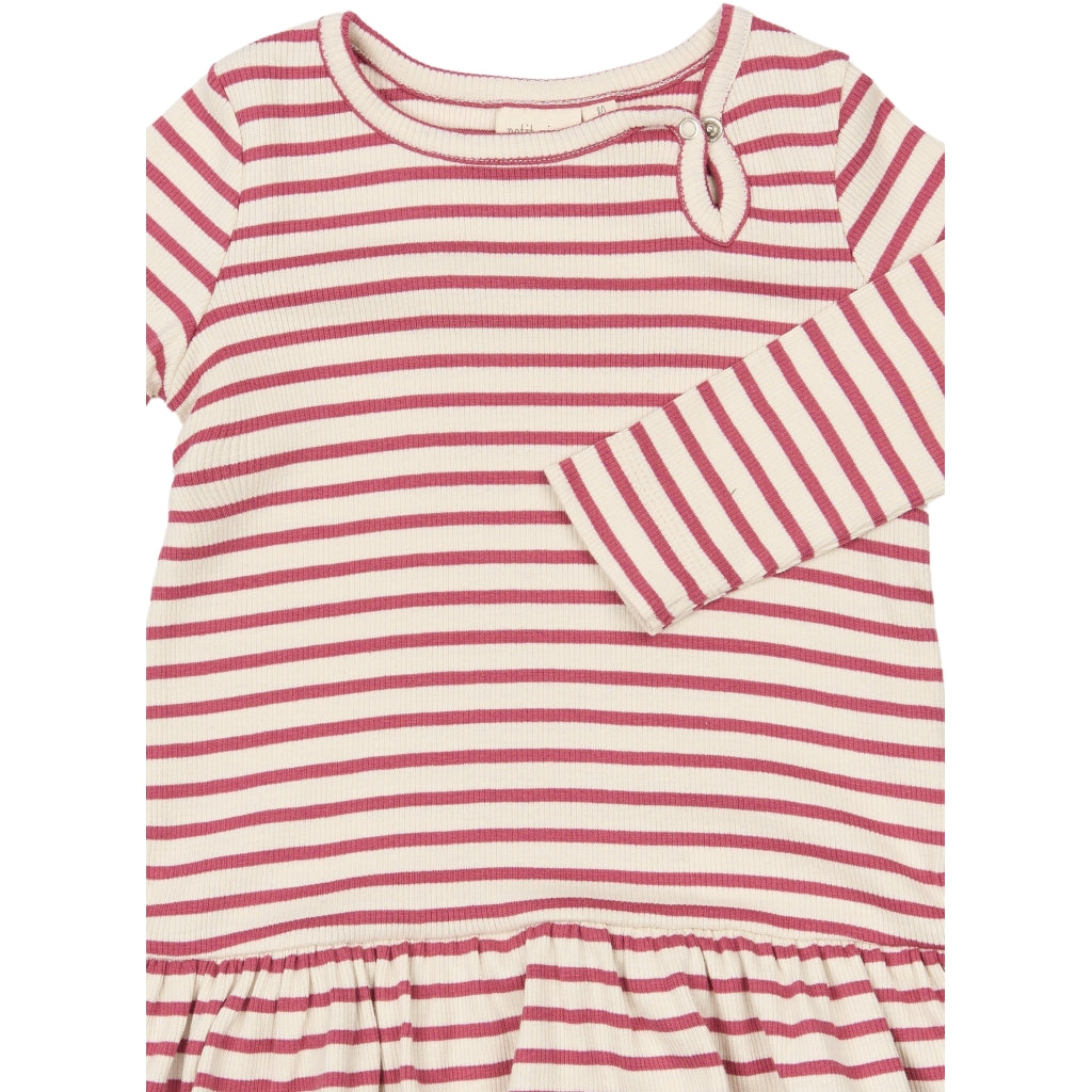 PETIT PIAO PPSky L_S Dress Kjoler Mauvewood Striped