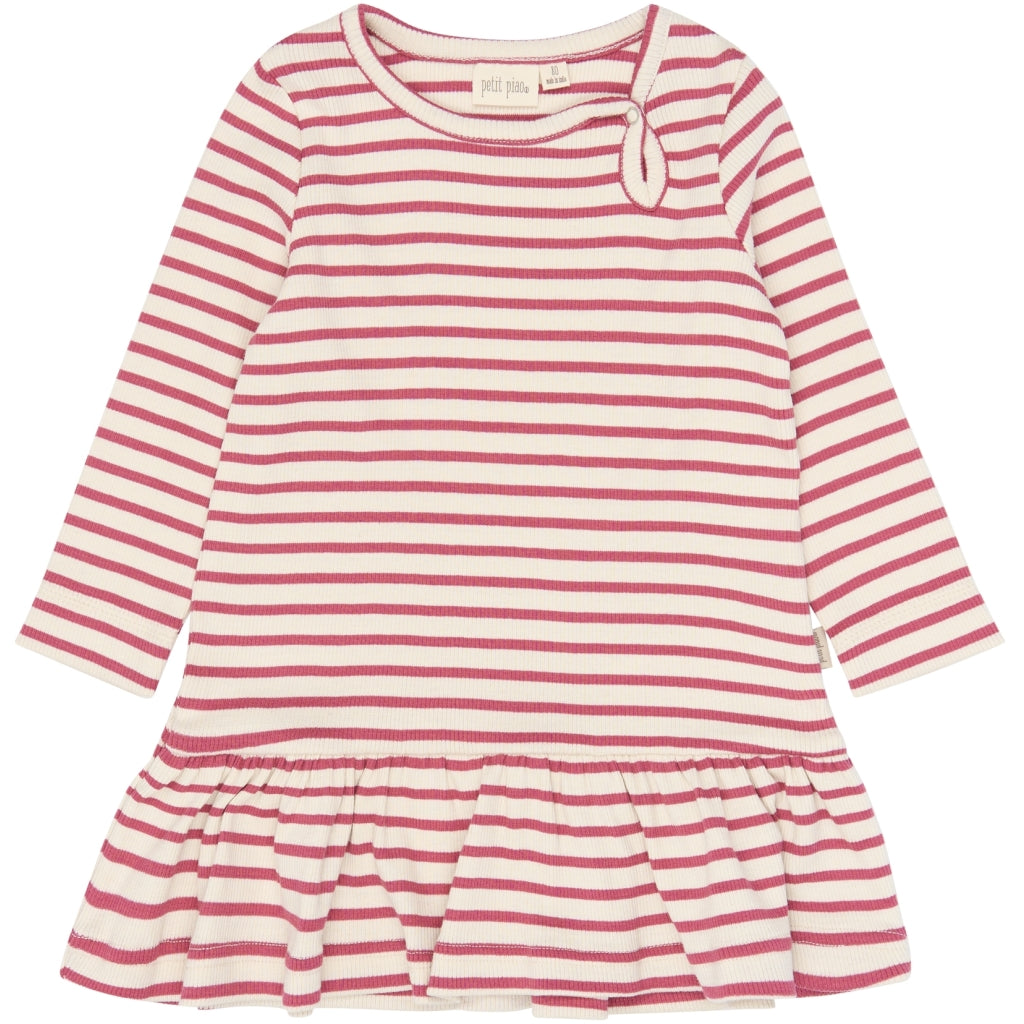 PETIT PIAO PPSky L_S Dress Kjoler Mauvewood Striped