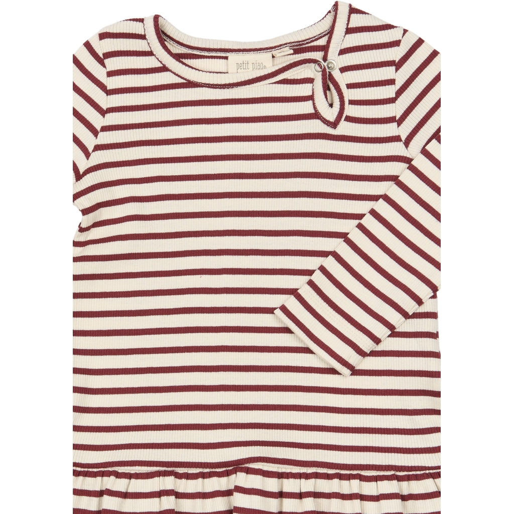 PETIT PIAO PPSky L_S Dress Kjoler Syrah Striped