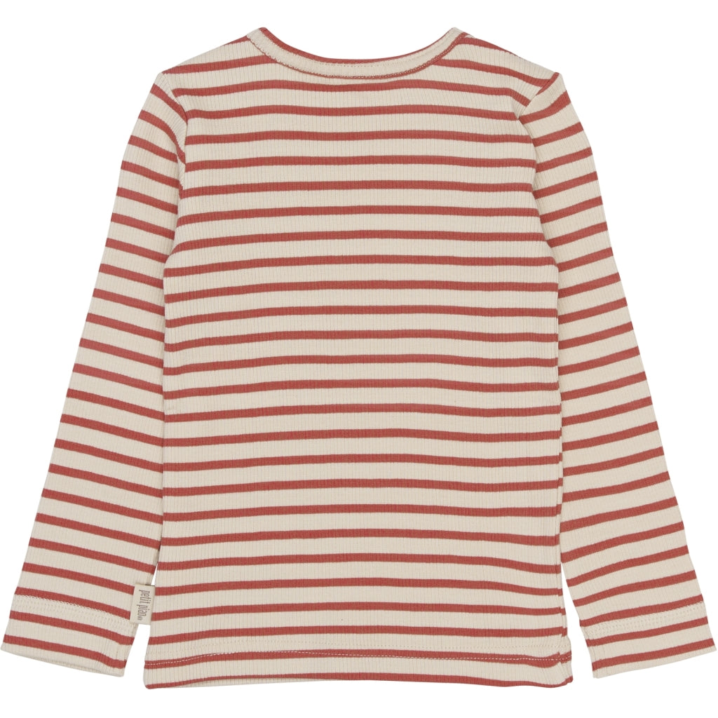 PETIT PIAO PPSky L_S Tee Langærmet bluse Cinnabar Striped