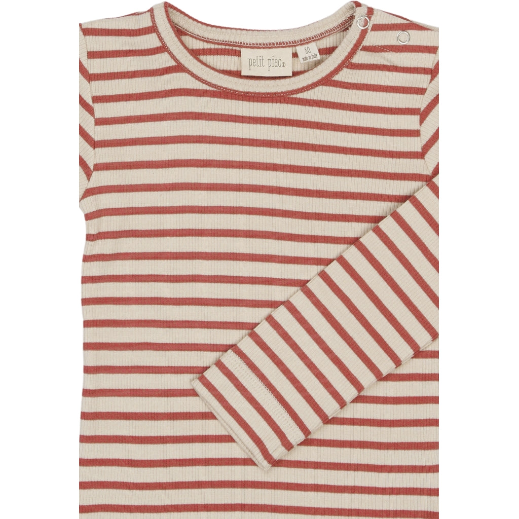PETIT PIAO PPSky L_S Tee Langærmet bluse Cinnabar Striped