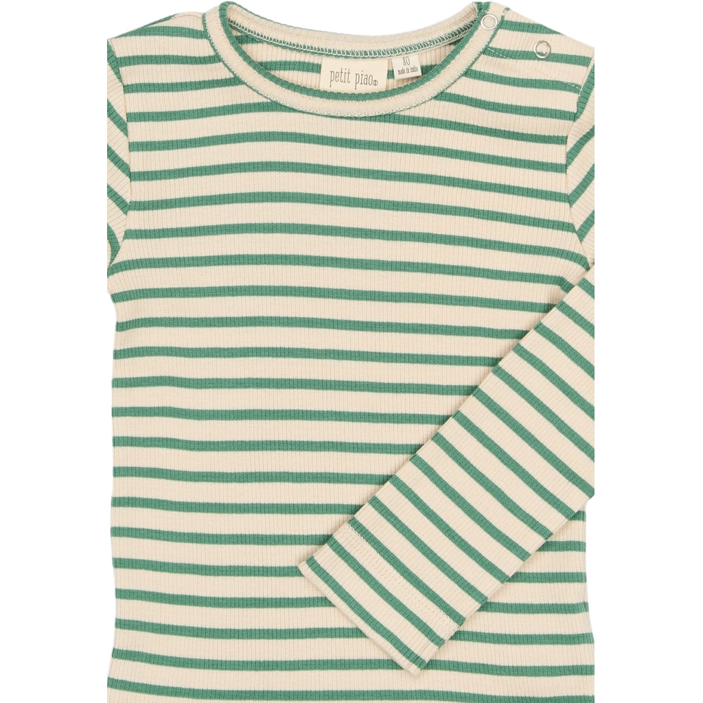 PETIT PIAO PPSky L_S Tee Langærmet bluse Frosty Spruce Striped