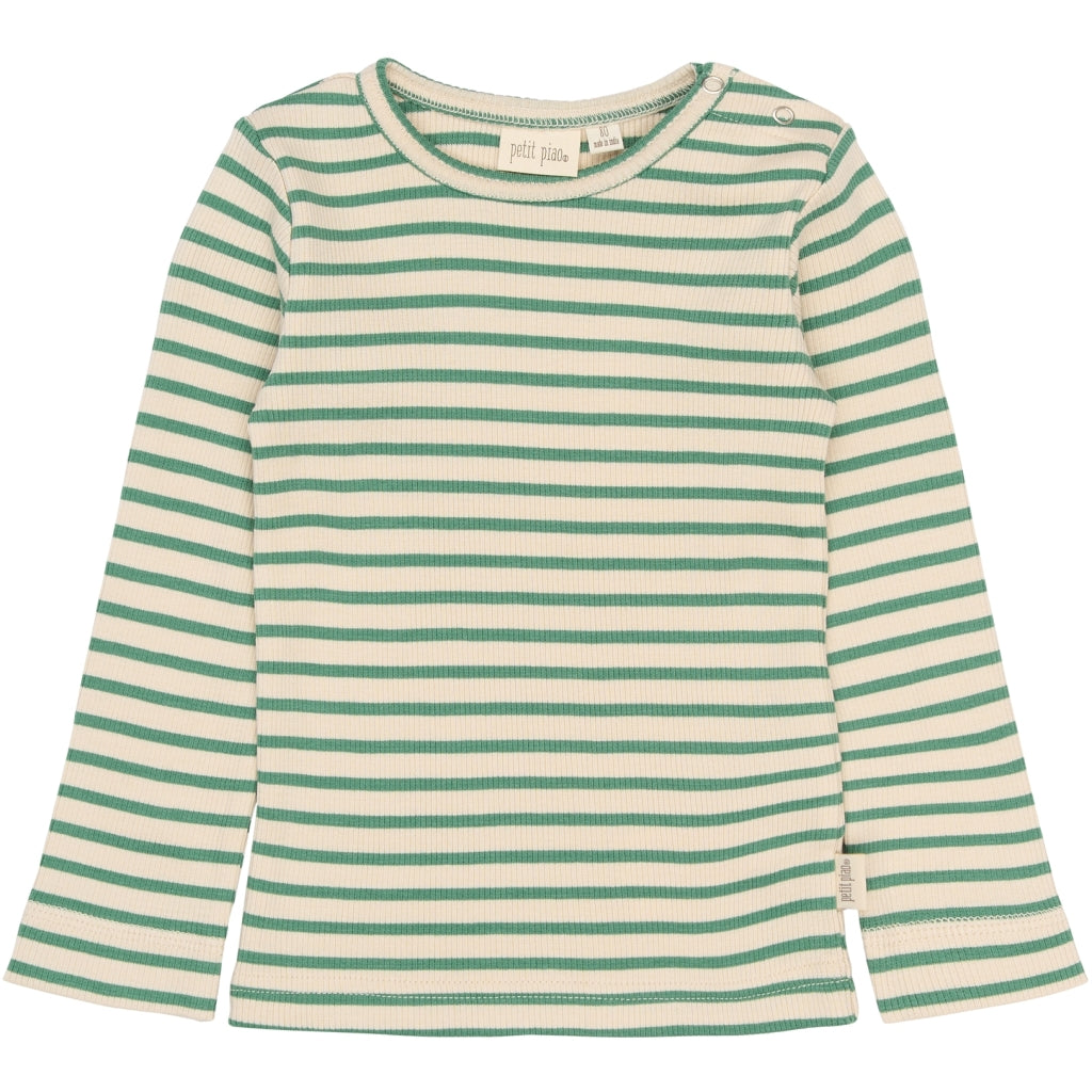 PETIT PIAO PPSky L_S Tee Langærmet bluse Frosty Spruce Striped