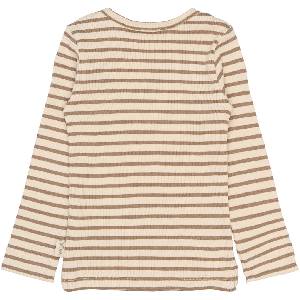 PETIT PIAO PPSky L_S Tee Langærmet bluse Ginger Snap Striped