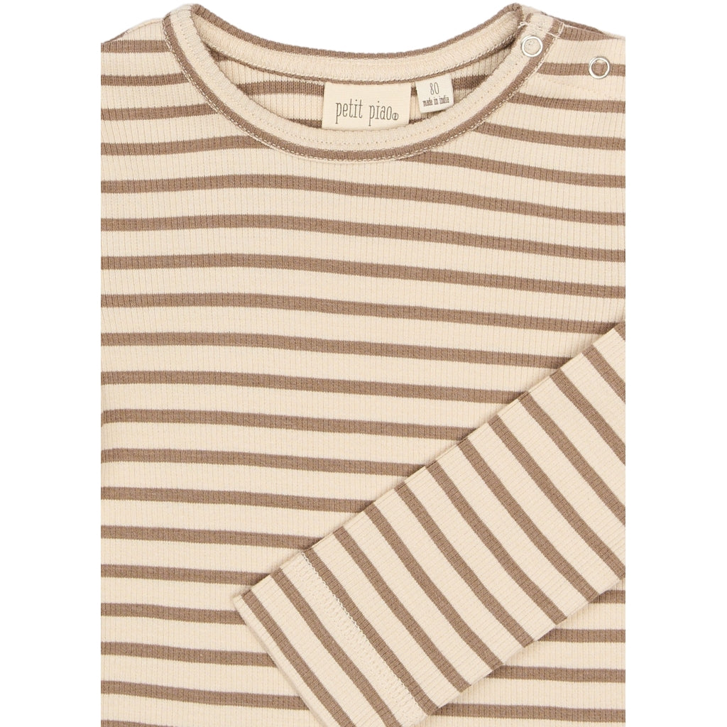 PETIT PIAO PPSky L_S Tee Langærmet bluse Ginger Snap Striped