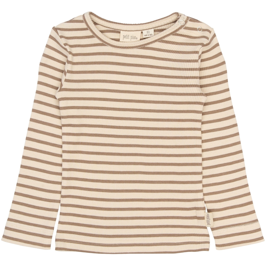 PETIT PIAO PPSky L_S Tee Langærmet bluse Ginger Snap Striped